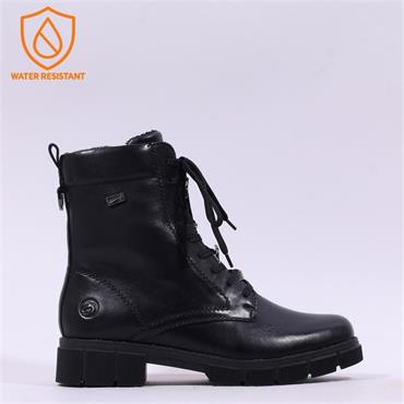 Remonte Tex Platform Laced Ankle Boot - Black